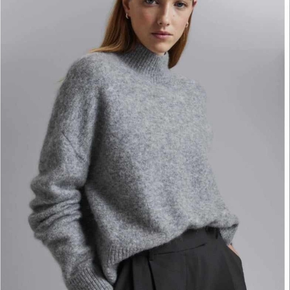 & Other Stories Heather Gray Turtleneck Sweater